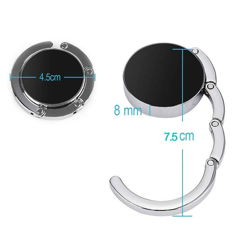 Bosketo Foldable Purse Hook Womens Bag Table Hanger Collection Desk Hooks for Purse (White+Black Marble Hook) - Image 3